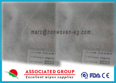Polyester non-tissé simple de la viscose 60% du tissu 40% de 45GSM Spunlace lisse