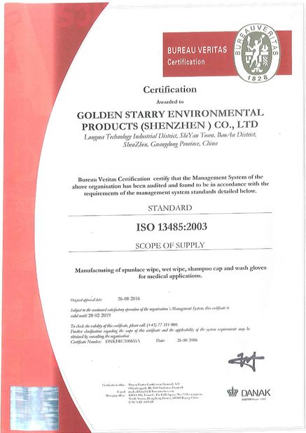 Chine Golden Starry Environmental Products (Shenzhen) Co., Ltd. Certifications