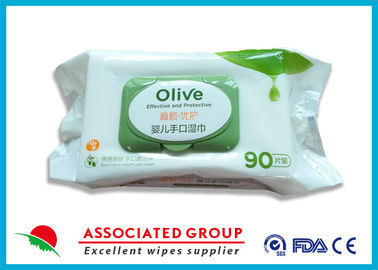 Chiffons humides Olive Effective de bébé matériel de Spunlace et taille protectrice de 15 * de 20cm