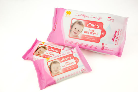paquets hypoallergéniques de recharge d'Unscented de chiffons humides libres de bébé de latex de 20*15cm